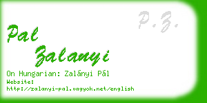 pal zalanyi business card