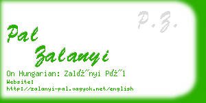 pal zalanyi business card